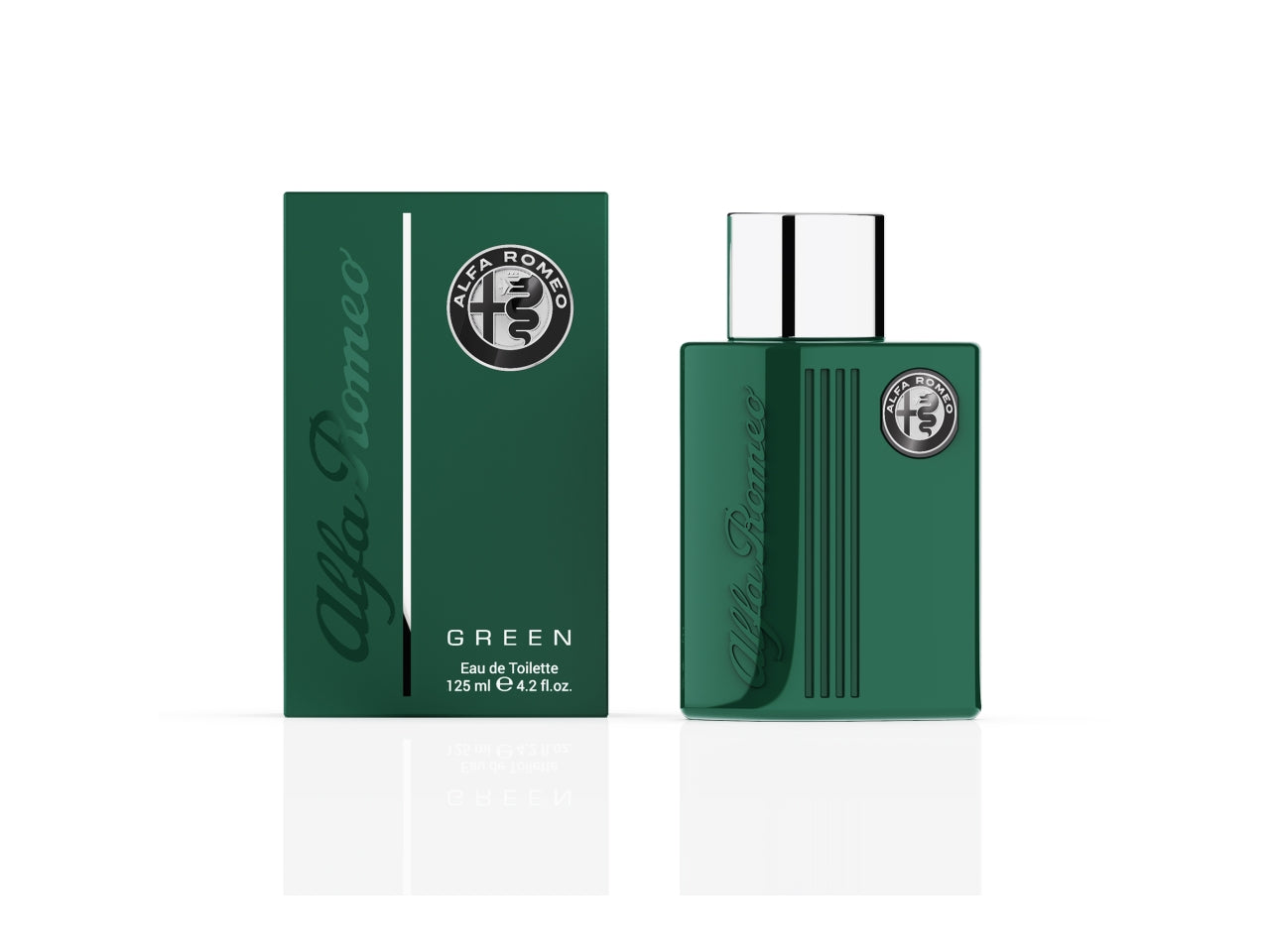 Profumo da uomo Alfa Romeo Green, eau de toilette woody-fruity, 125 ml
