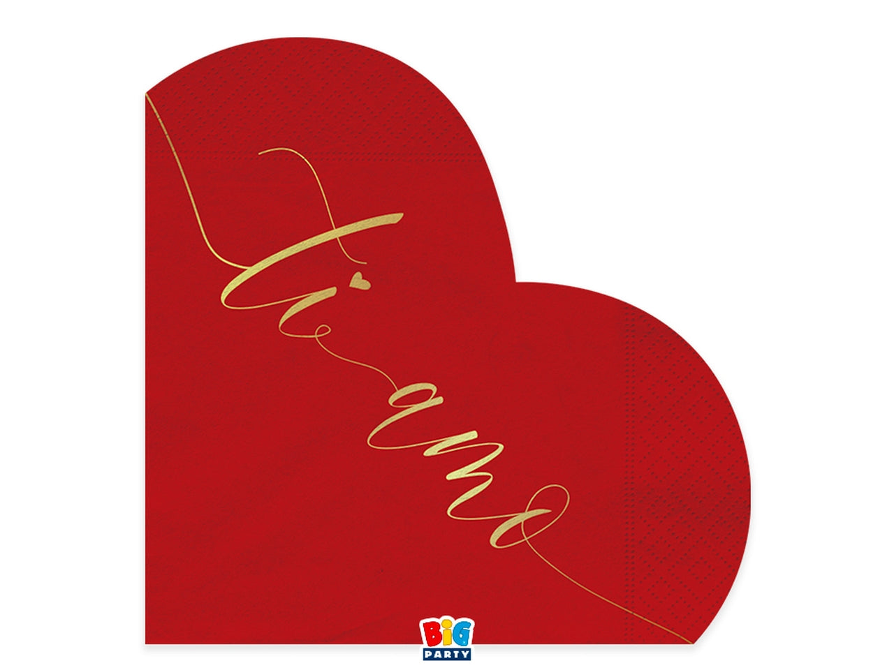 Tovaglioli cuore cm.33 x 33 ti amo gold la confezione compende 16 tovaglioli