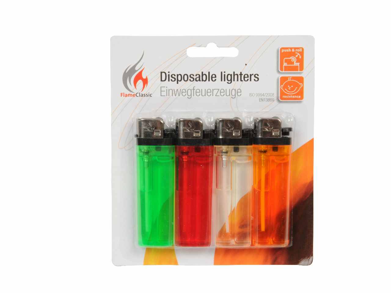 Flame classics accendini 4 pezzi 12,7x14,5x1,1 cm