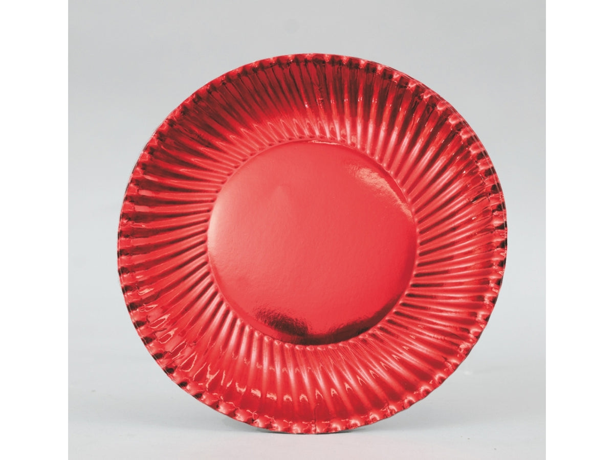 Piatti di carta 18cm rossi set da 10 piatti