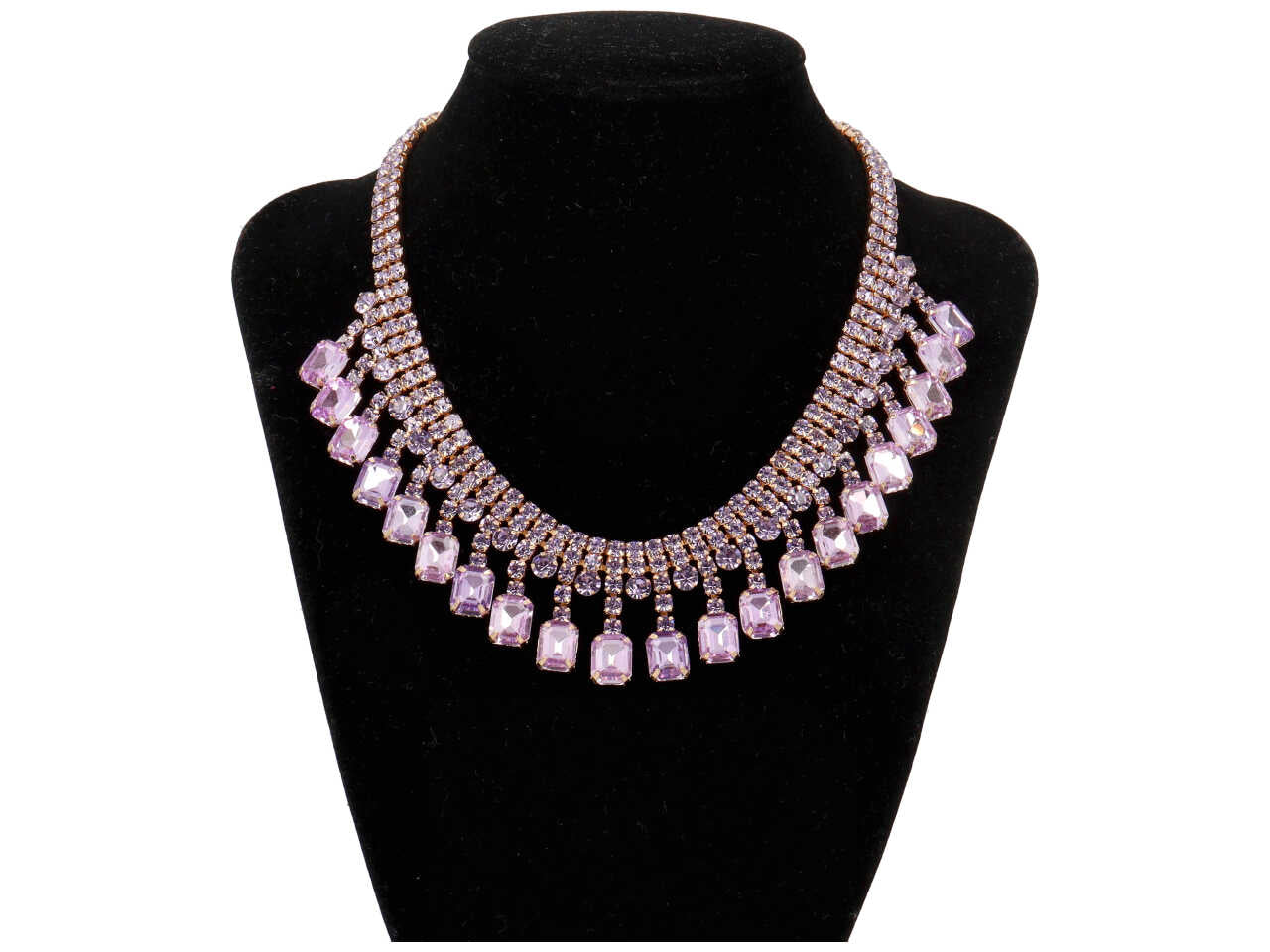 Set collana e orecchini con pietre ottagonali e strass