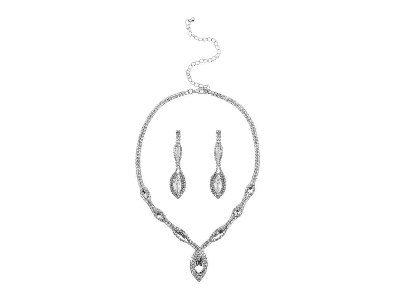 Collana orecchini navette in set