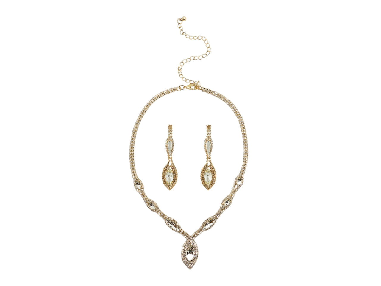Collana orecchini navette in set