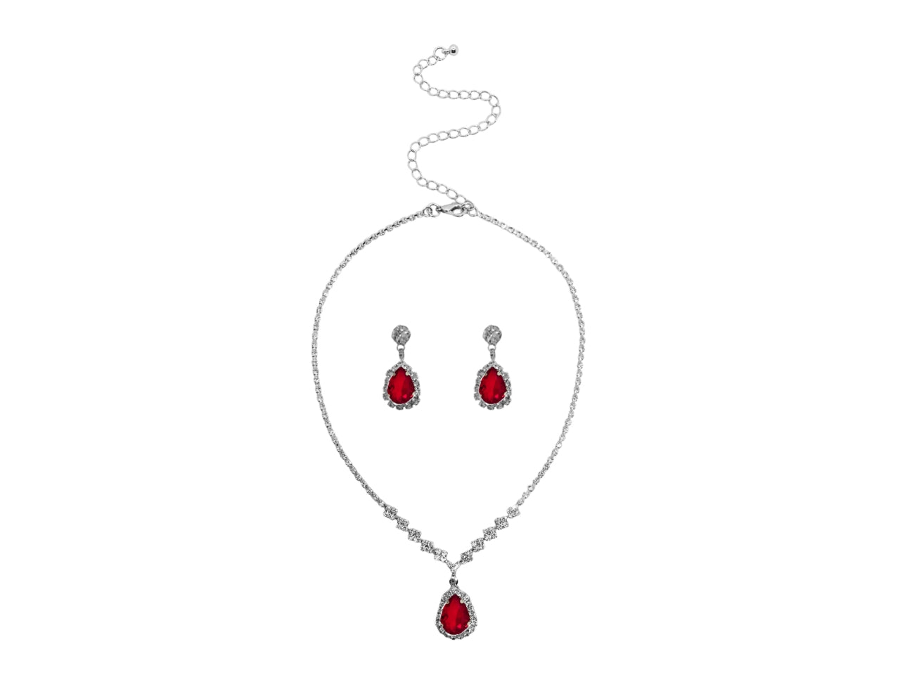 Collana orecchini con gocce in set