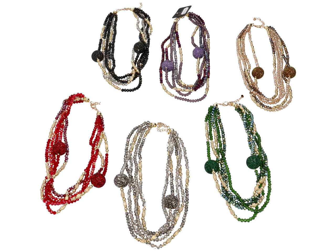 Collana corta multifilo