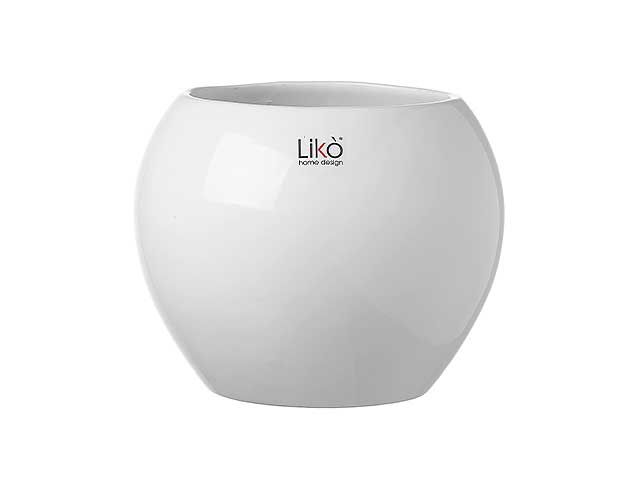 Cache pot d.16xh.13cm bianco