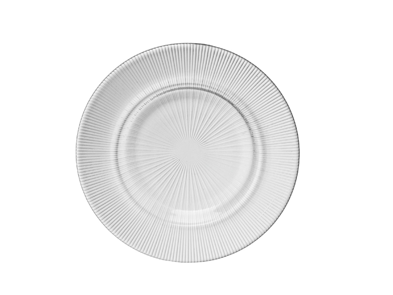 Sottopiatto trasparente in vetro decorato, zeno, 33 cm