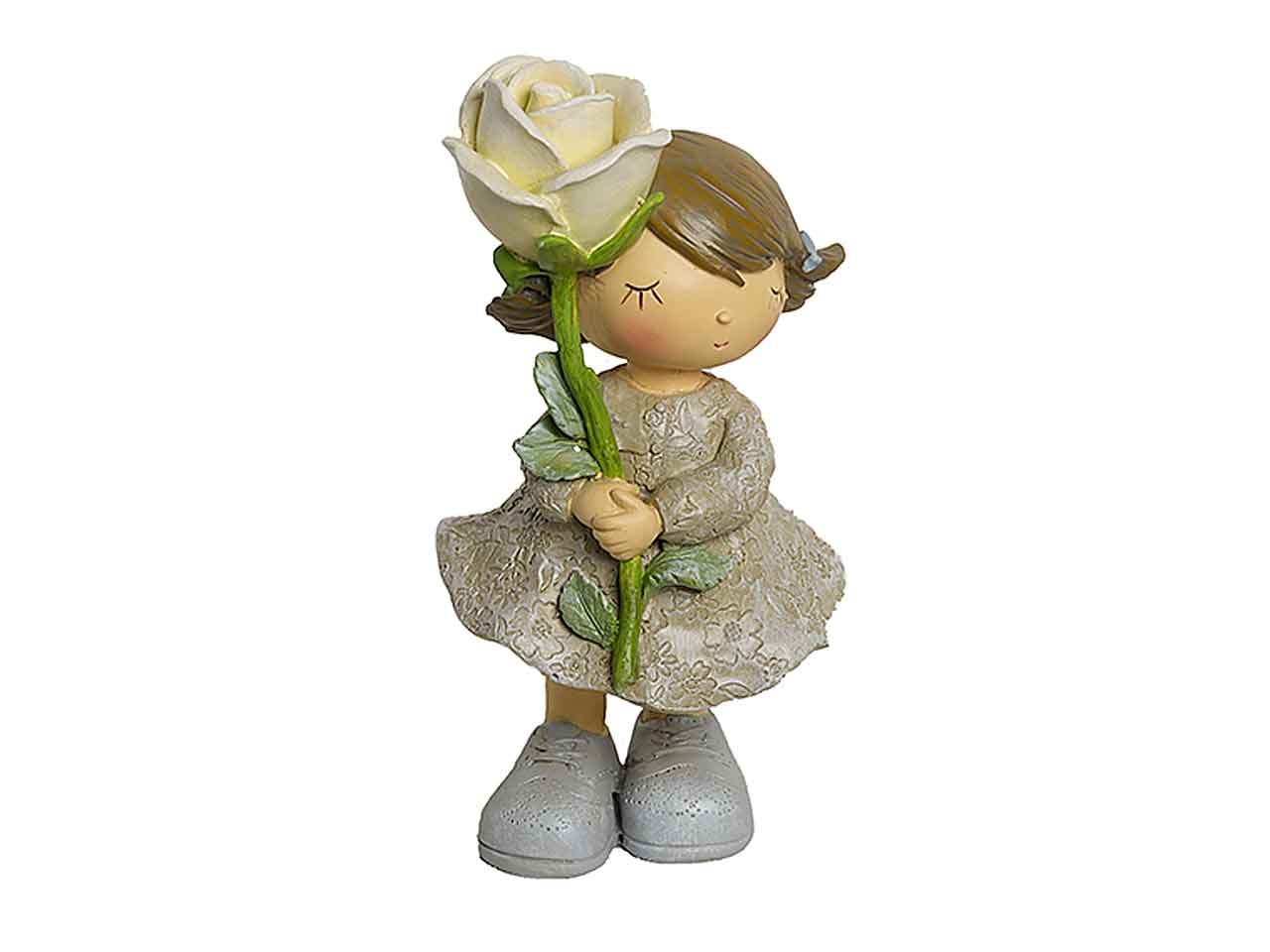 Bimba con rosa h.17,5cm tb1538