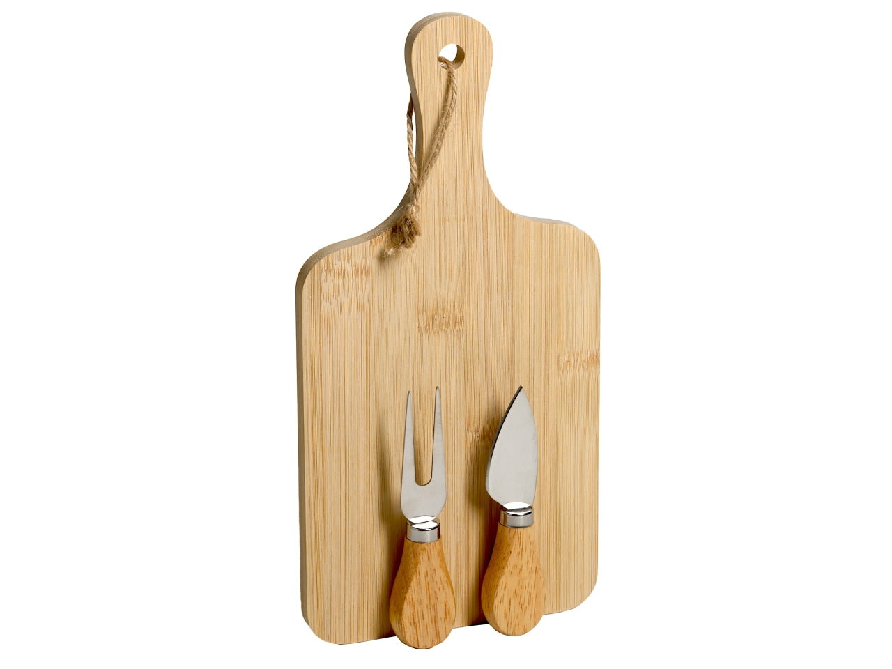 Tagliere bamboo 28,5x14cm con 2 coltellini