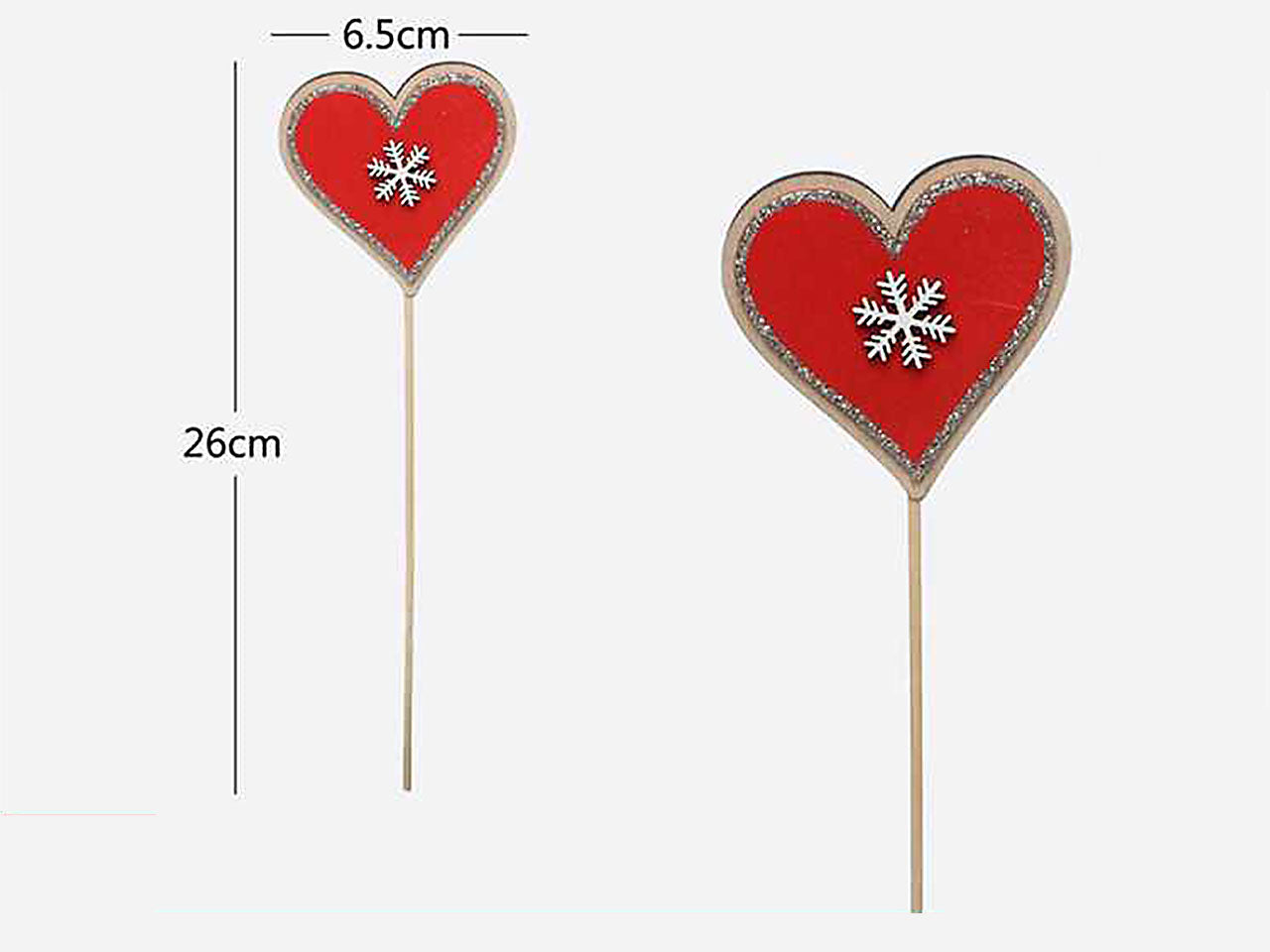 Bastoncino con cuore decorativo 6.5x26cm