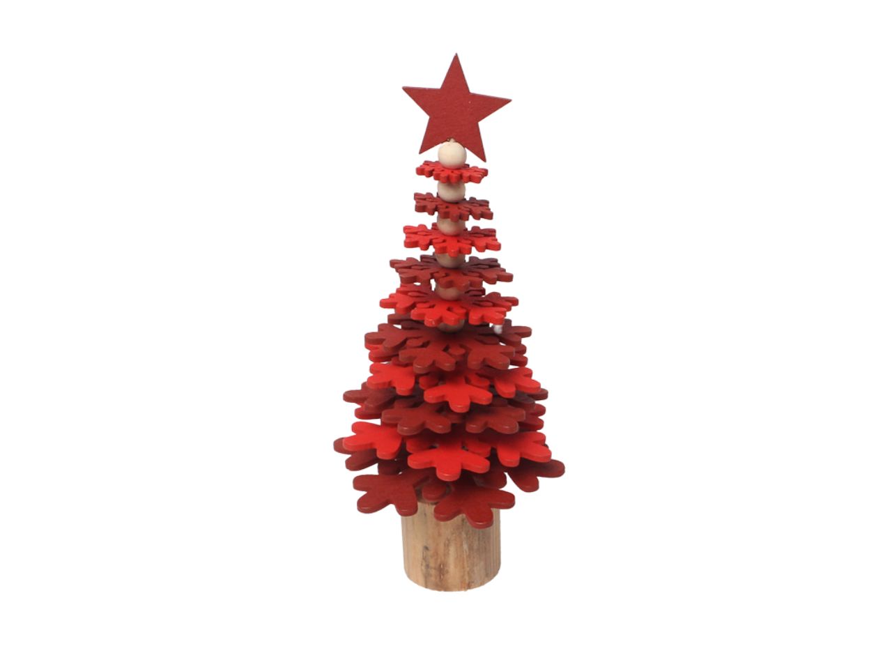 Albero di natale decorativo con rami a fiocchi di neve 18x8cm