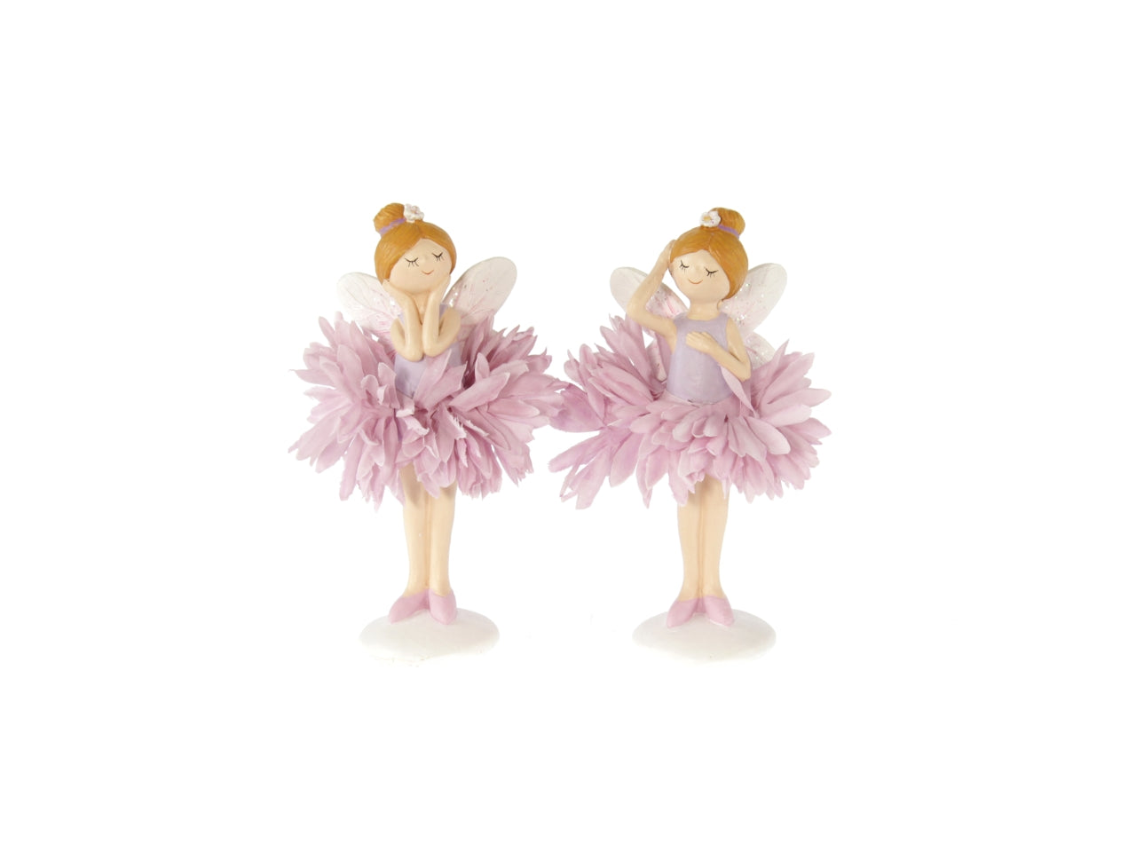 Statua fatina con fiore in poliresina e tessuto lilla kids  6x5,5x14 cm - Goldbach