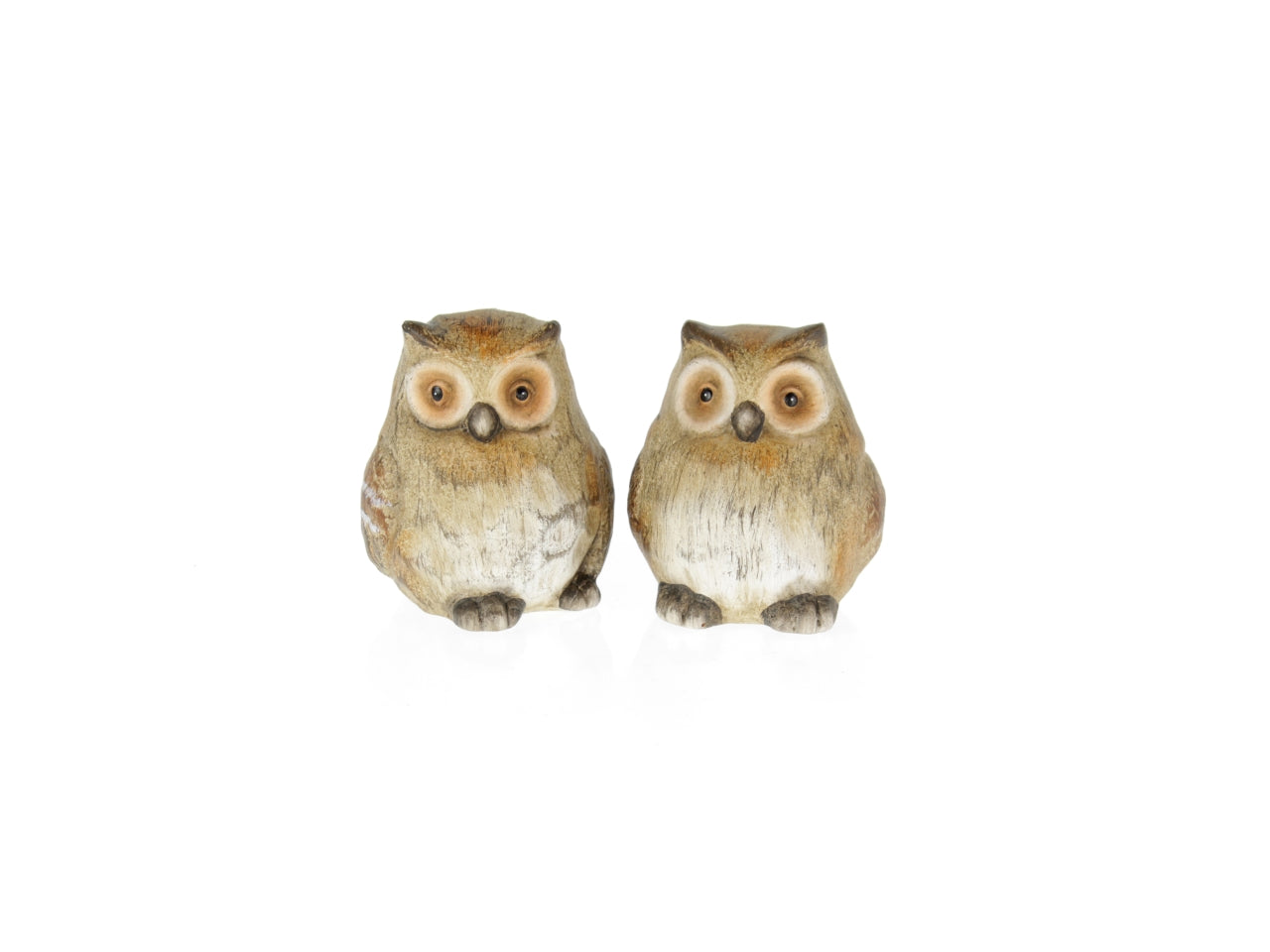 Gufo in ceramica 8x8x9cm marrone 2 assortimenri