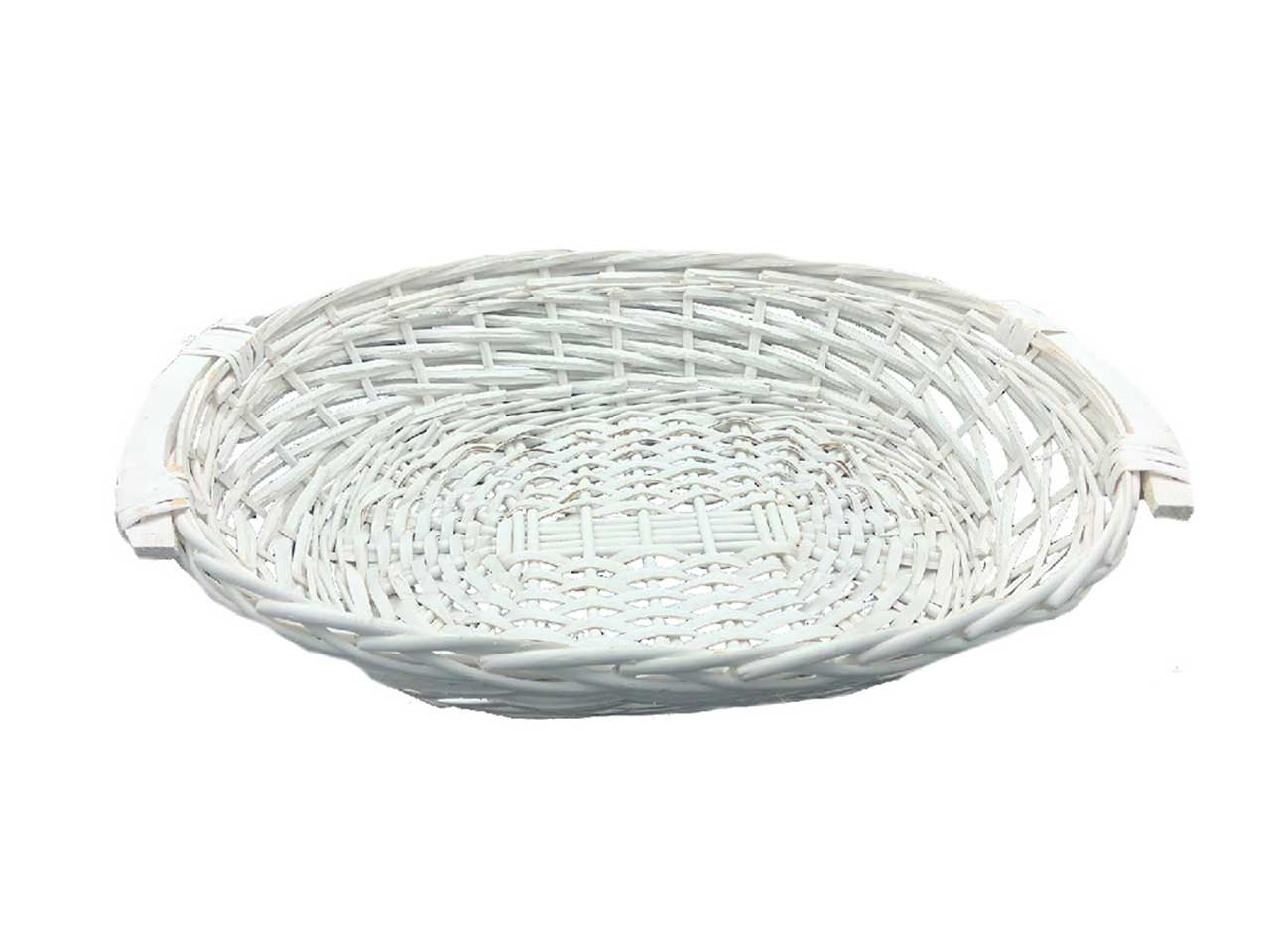 Cesto ovale colore bianco misura 65x40x13cm