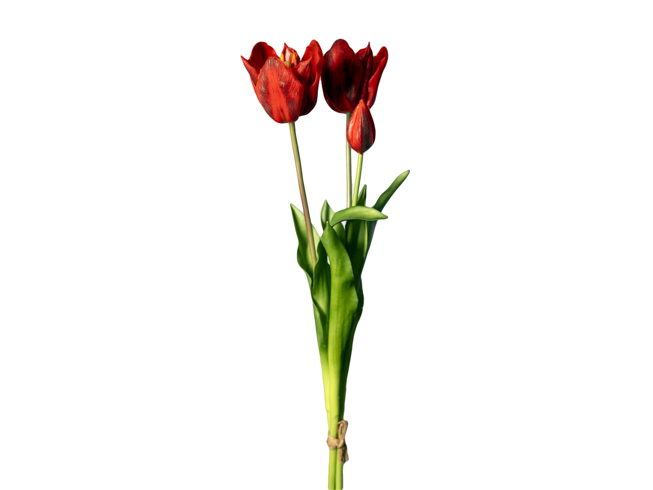 Tulipani rossi artificiali real touch 3 steli, 50 cm - Tobia's DecÃ²