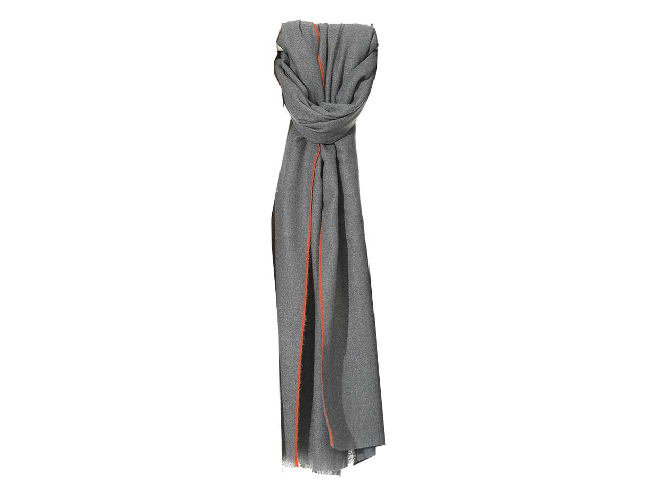 Sciarpa Gai Mattiolo grigia con bordo ruggine 190x70 cm â Gai Mattiolo