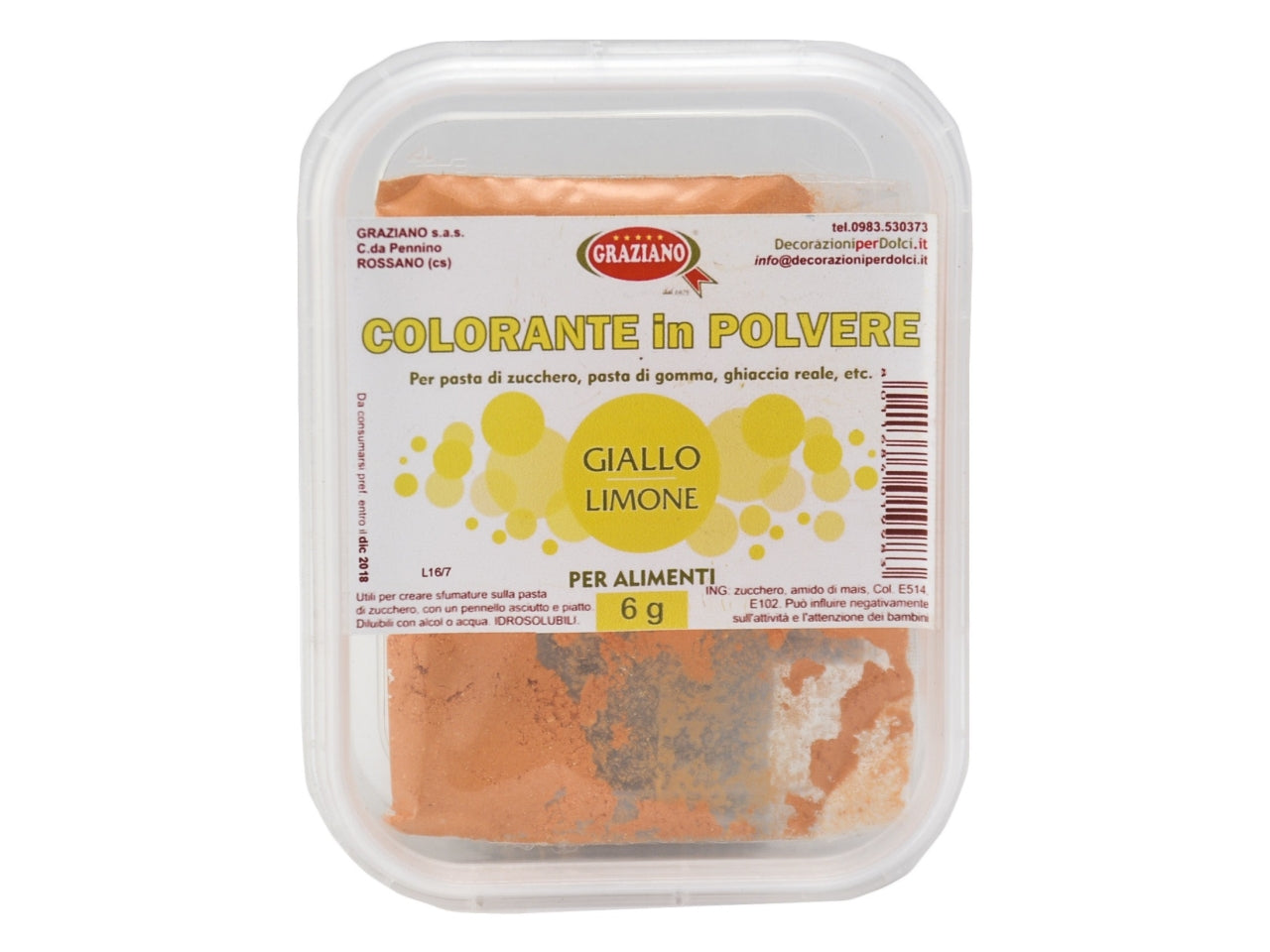 Colorante polvere giallo 6gr
