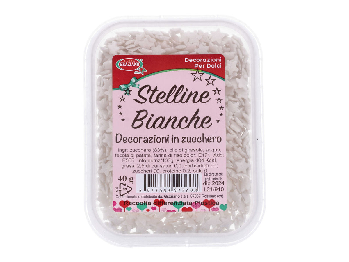Stelline di zucchero bianche 40gr