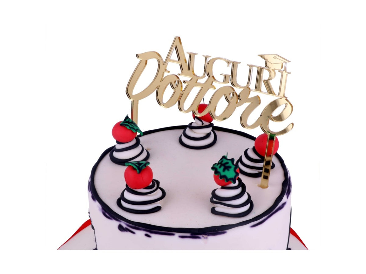 Cake topper auguri dottore plex