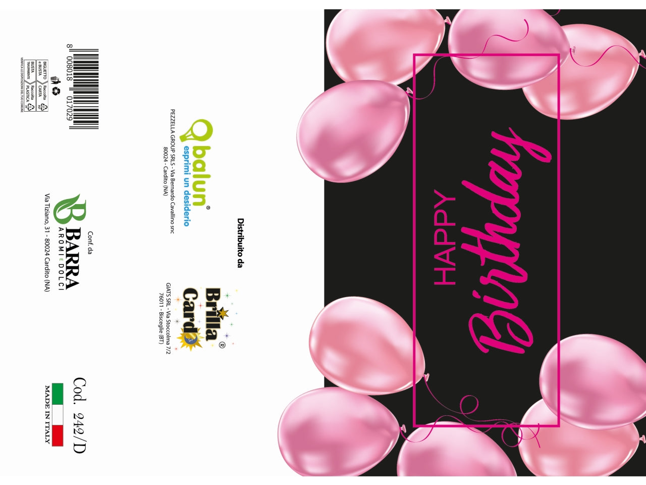 Biglietto auguri laminato 2024 cod. 242 /d