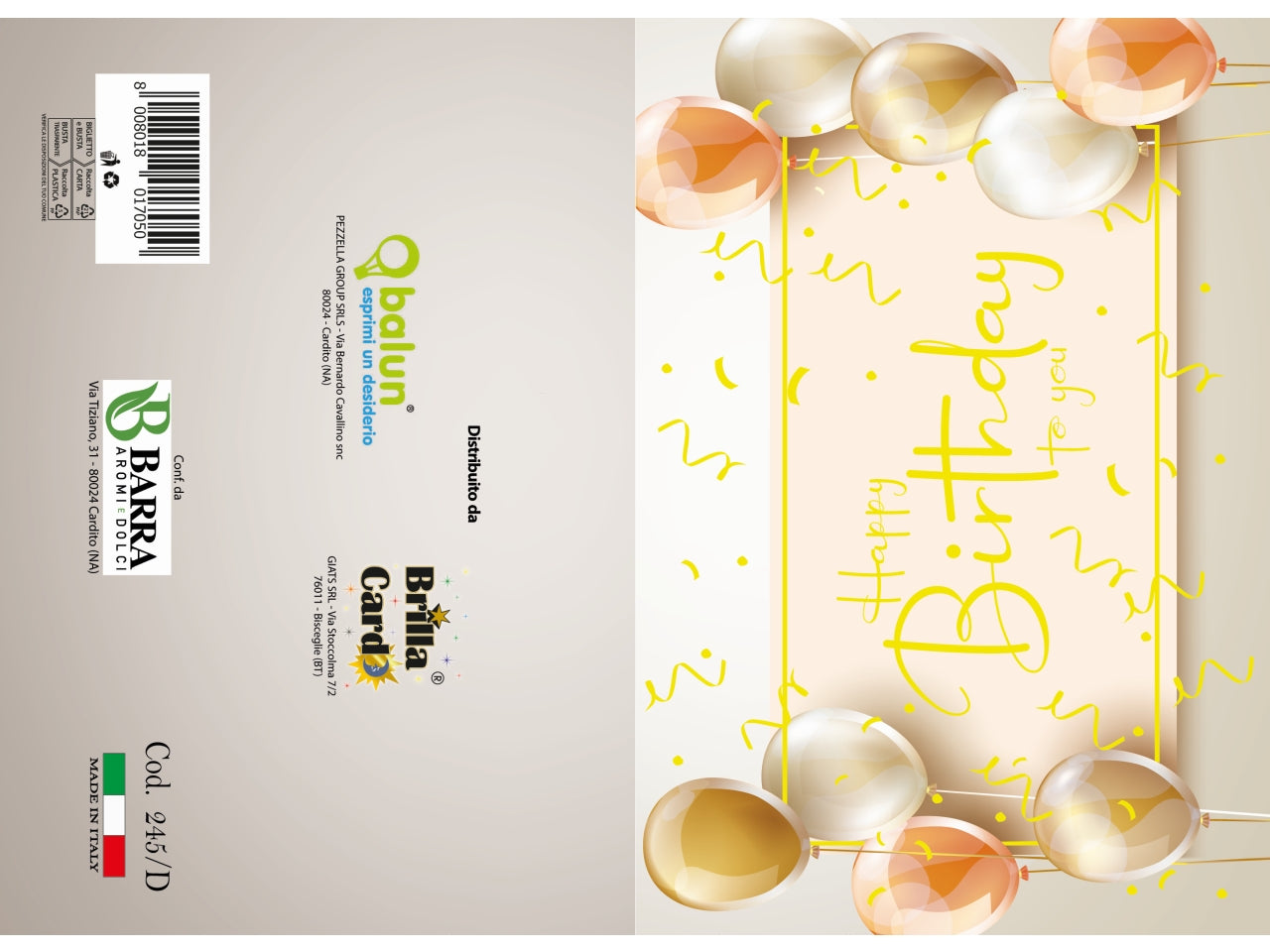 Biglietto auguri laminato 2024 cod. 245 /d