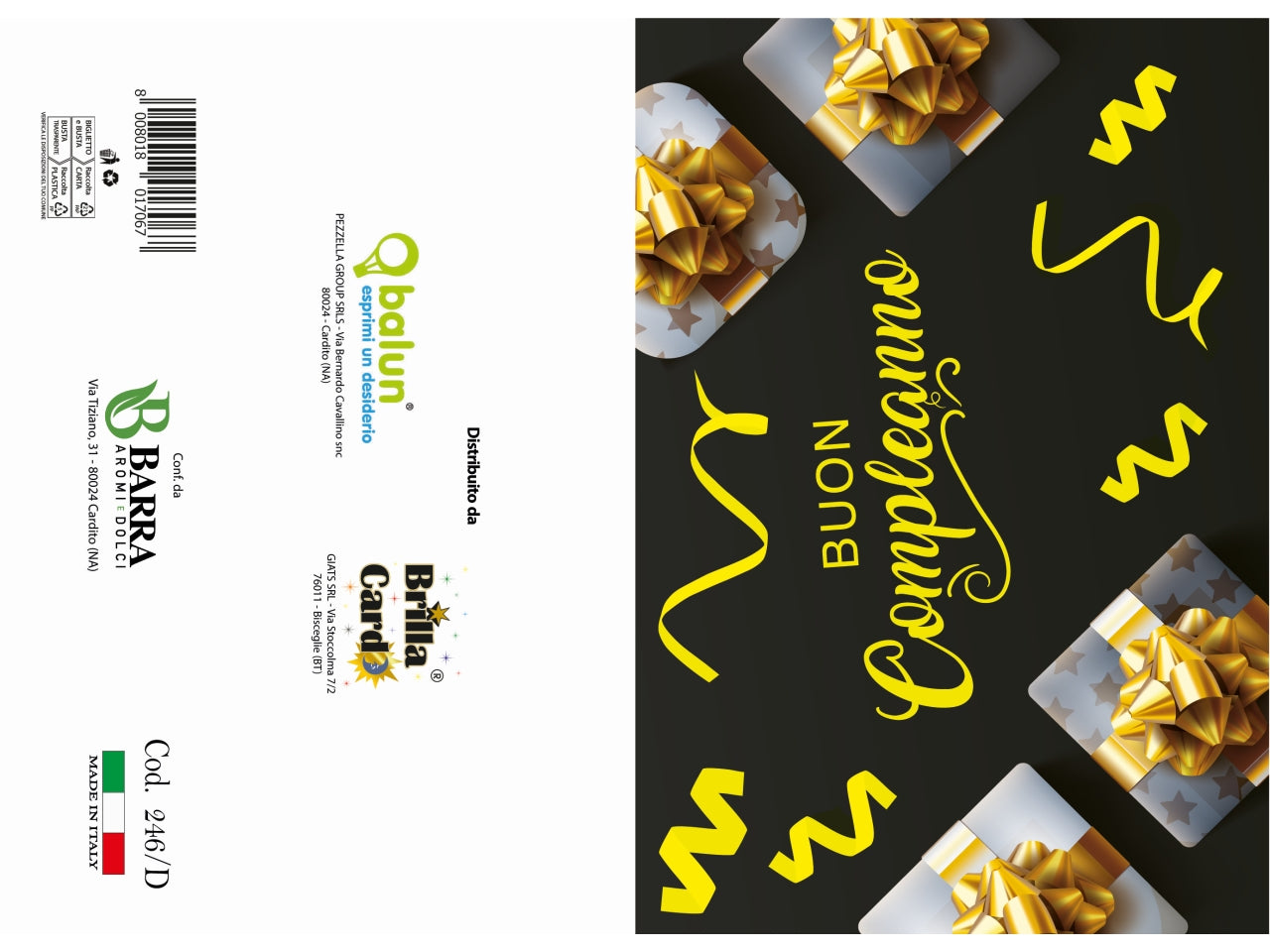 Biglietto auguri laminato 2024 cod. 246 /d
