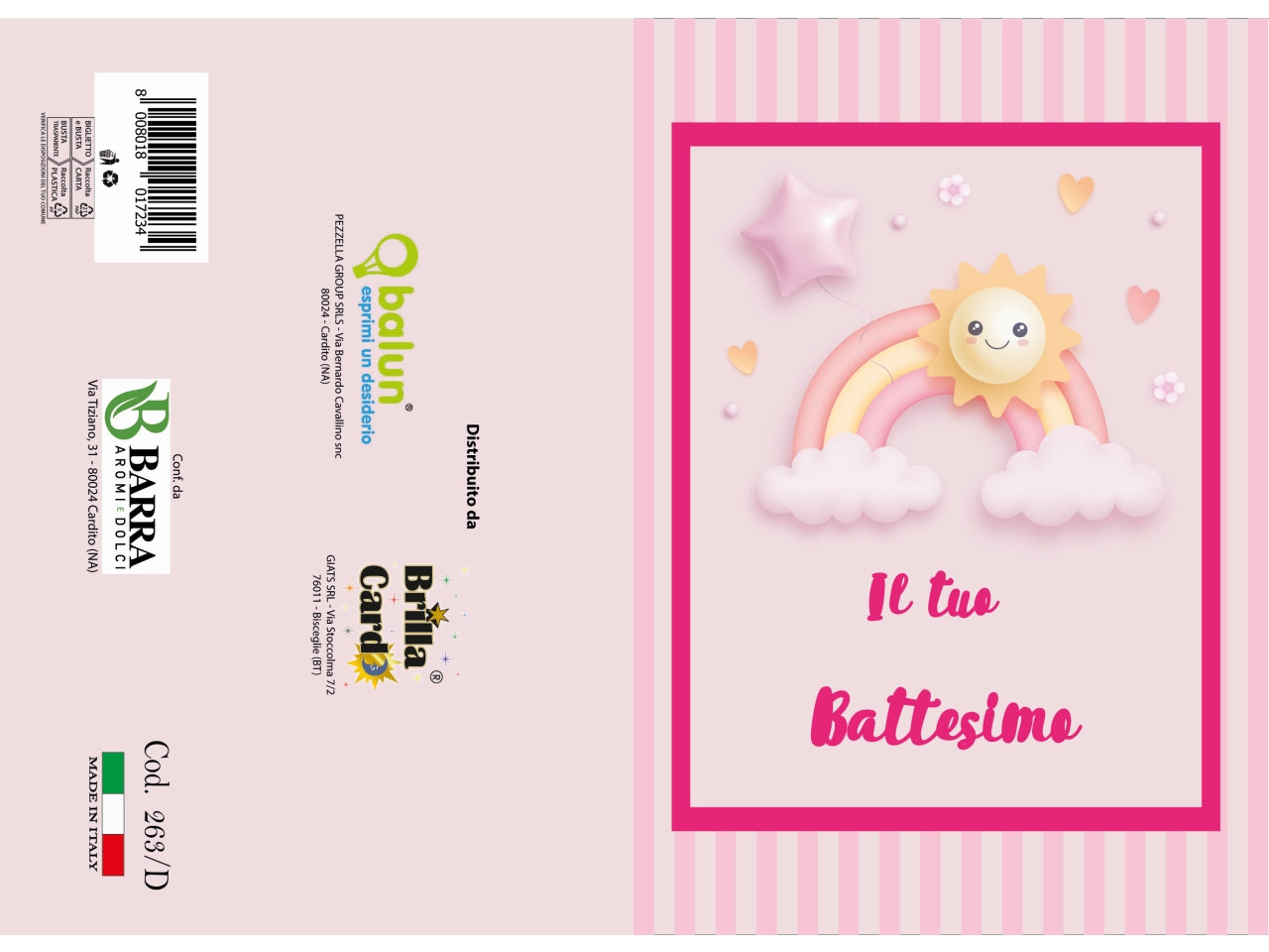 Biglietto auguri laminato 2024 cod. 263 /d
