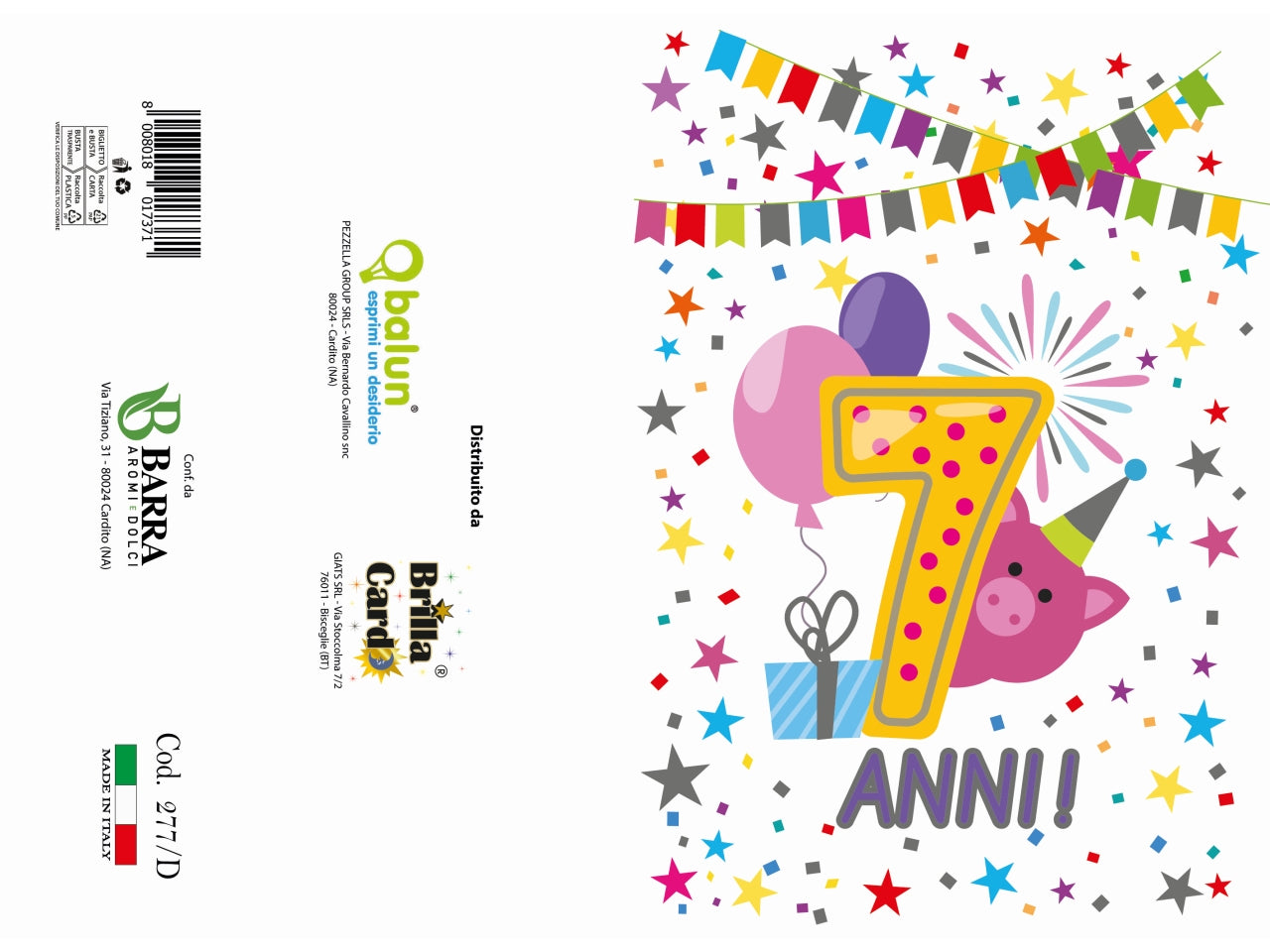Biglietto auguri laminato 2024 cod. 277 /d
