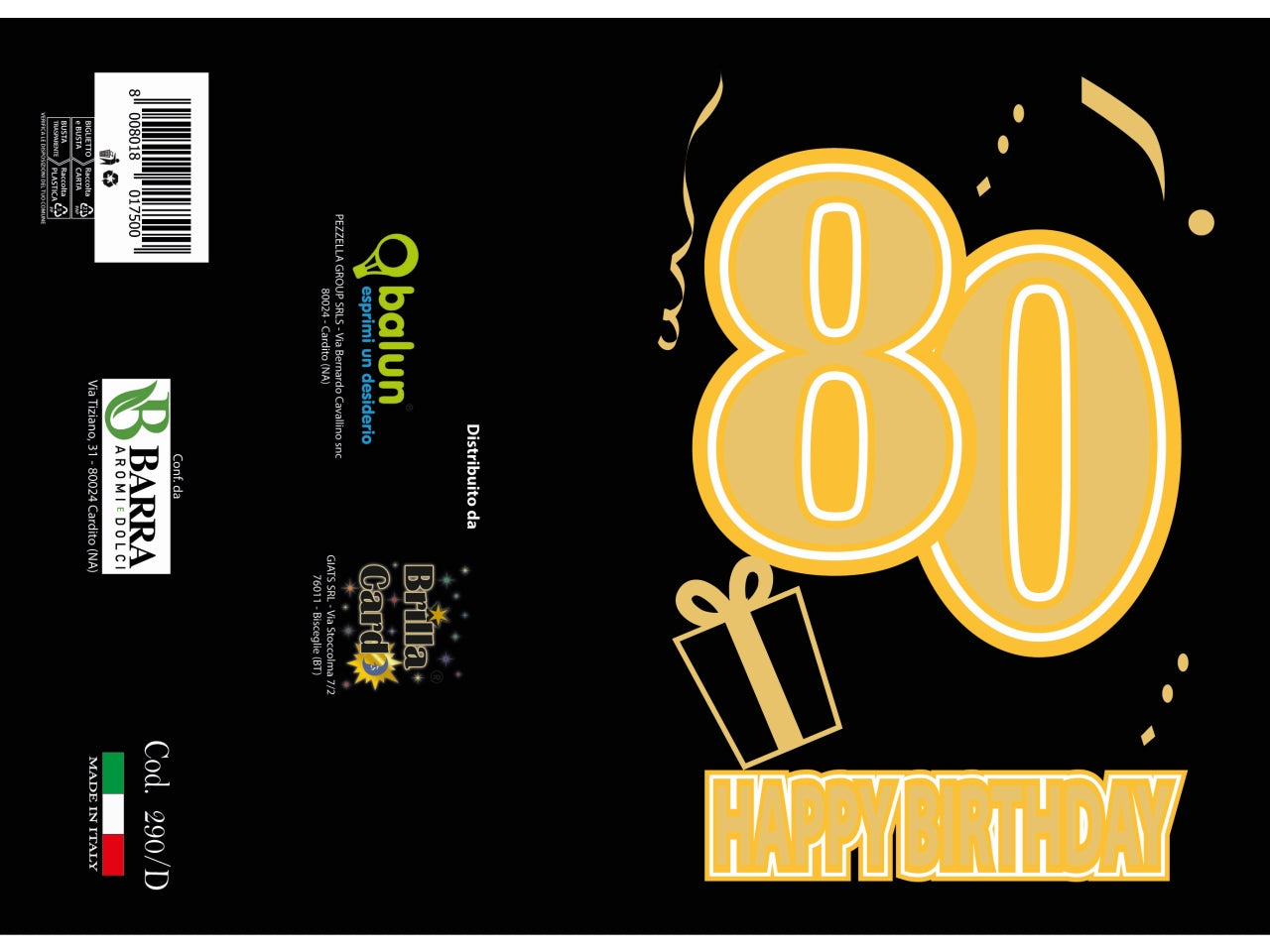 Biglietto auguri laminato 2024 cod. 290 /d