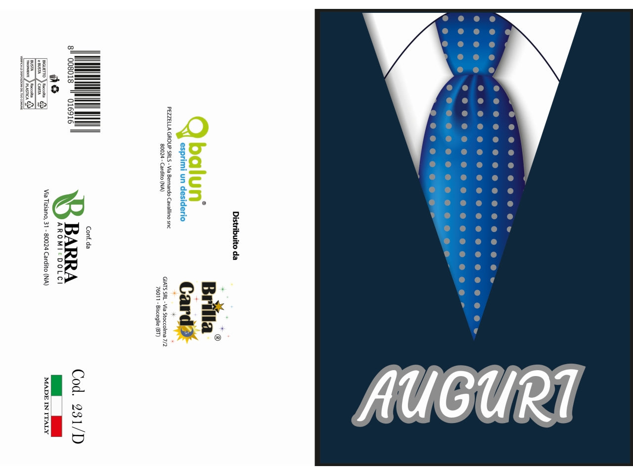 Biglietto auguri laminato 2024 cod. 231 /d