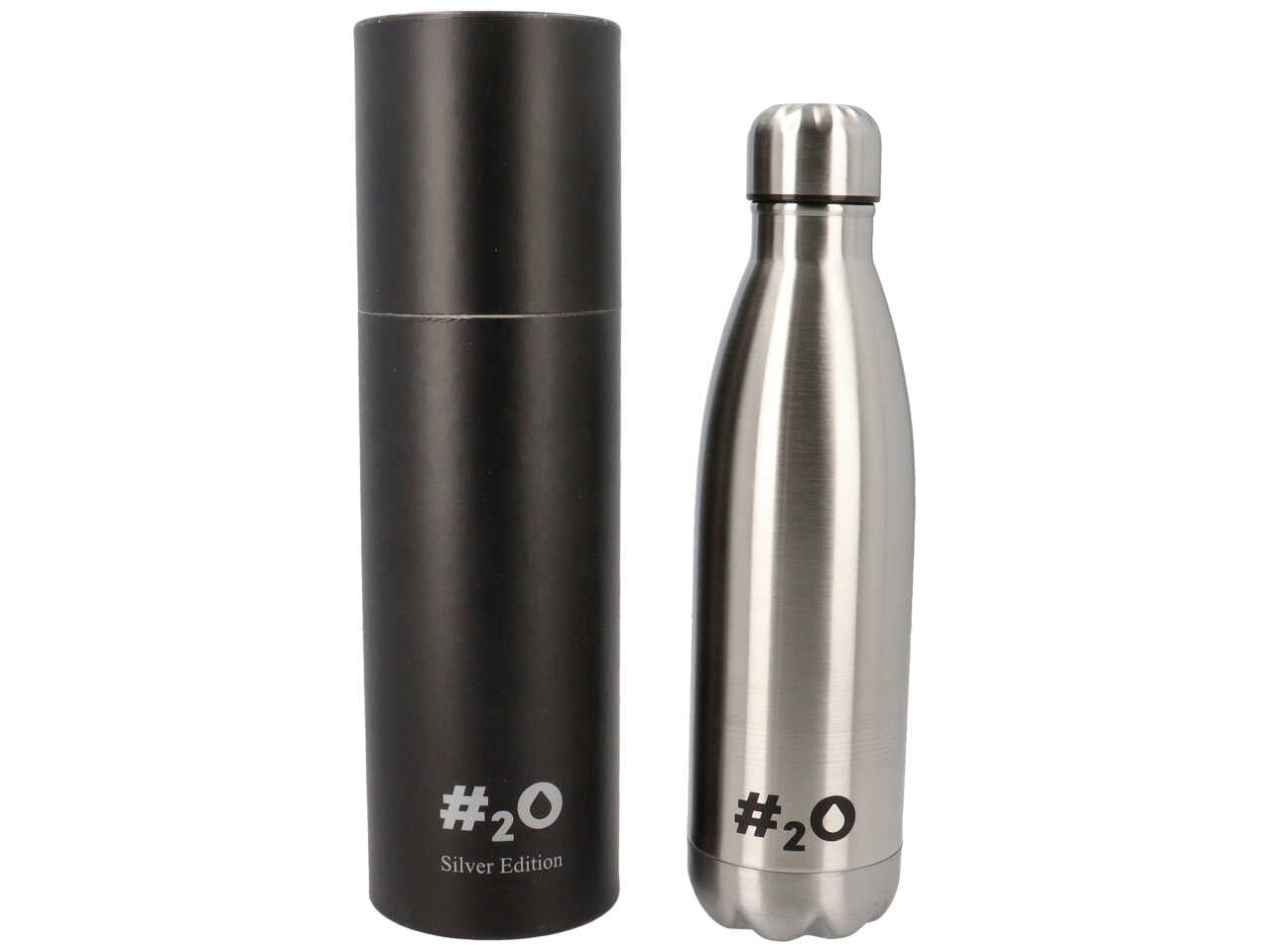 Bottiglia termica da 500ml colore silver con logo silver matt