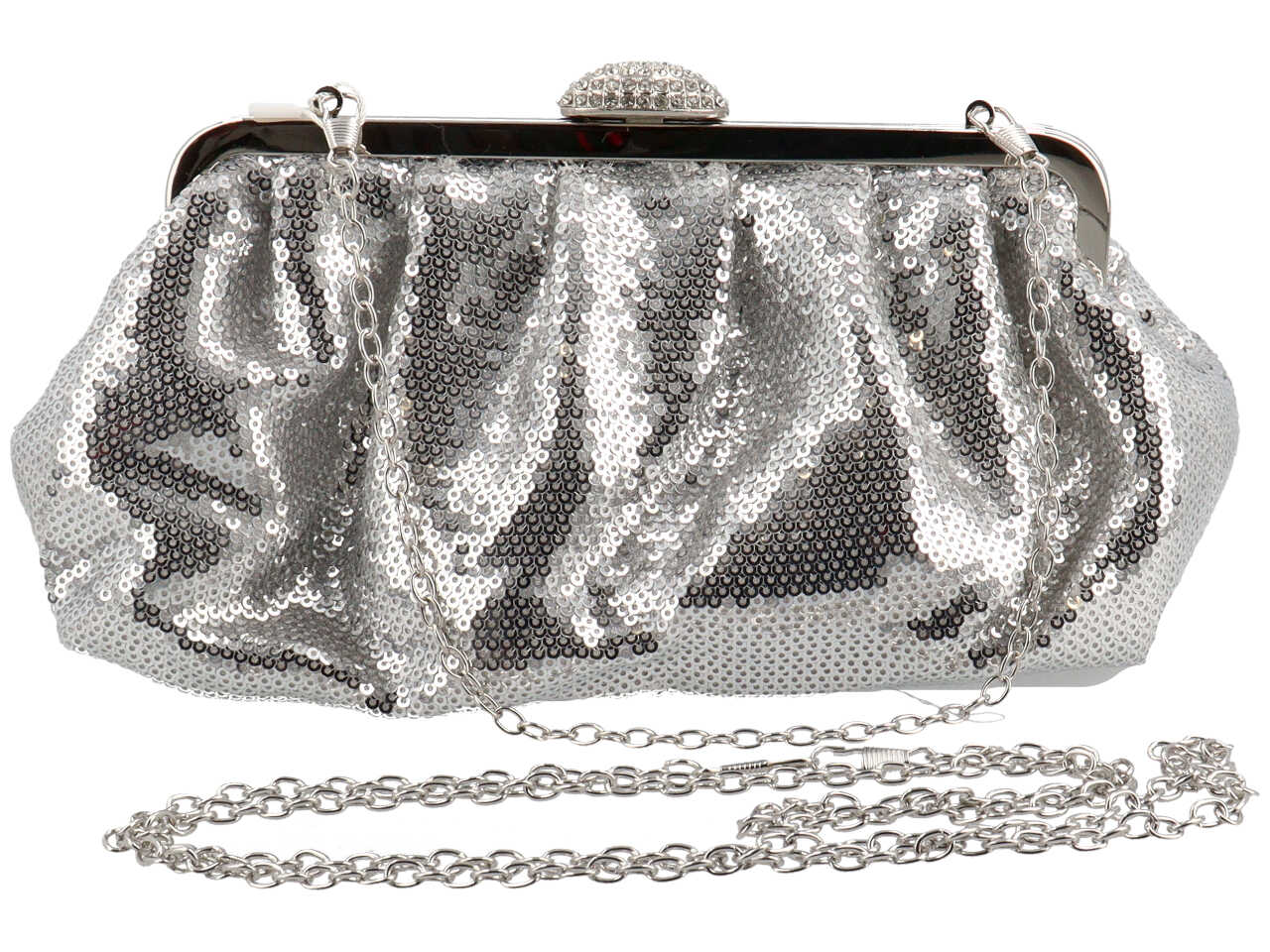 Pochette da sera in tessuto con paillettes - disponibili in vari colori $