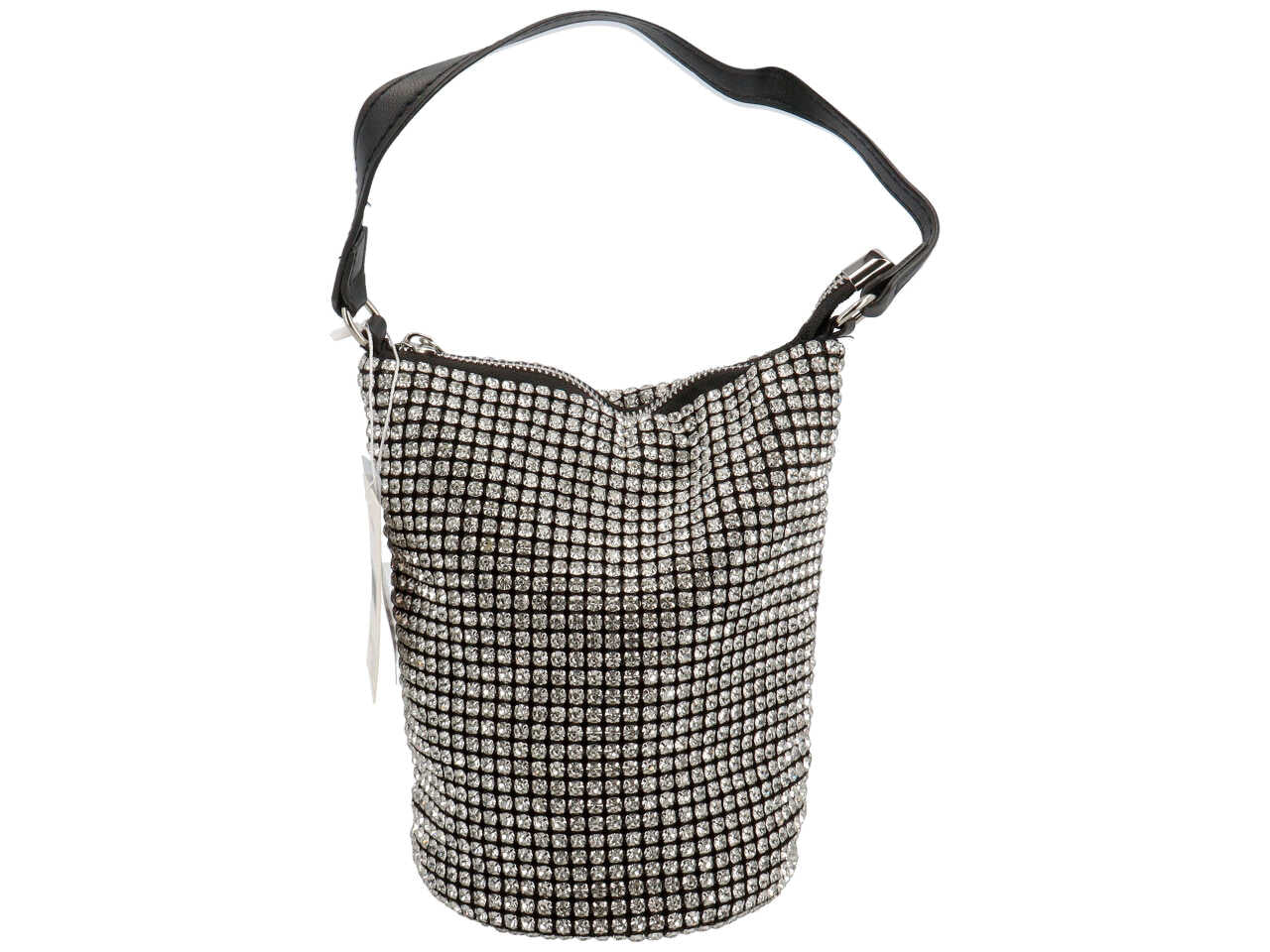 Pochette da sera in tessuto con zirconi - disponibili in vari colori $