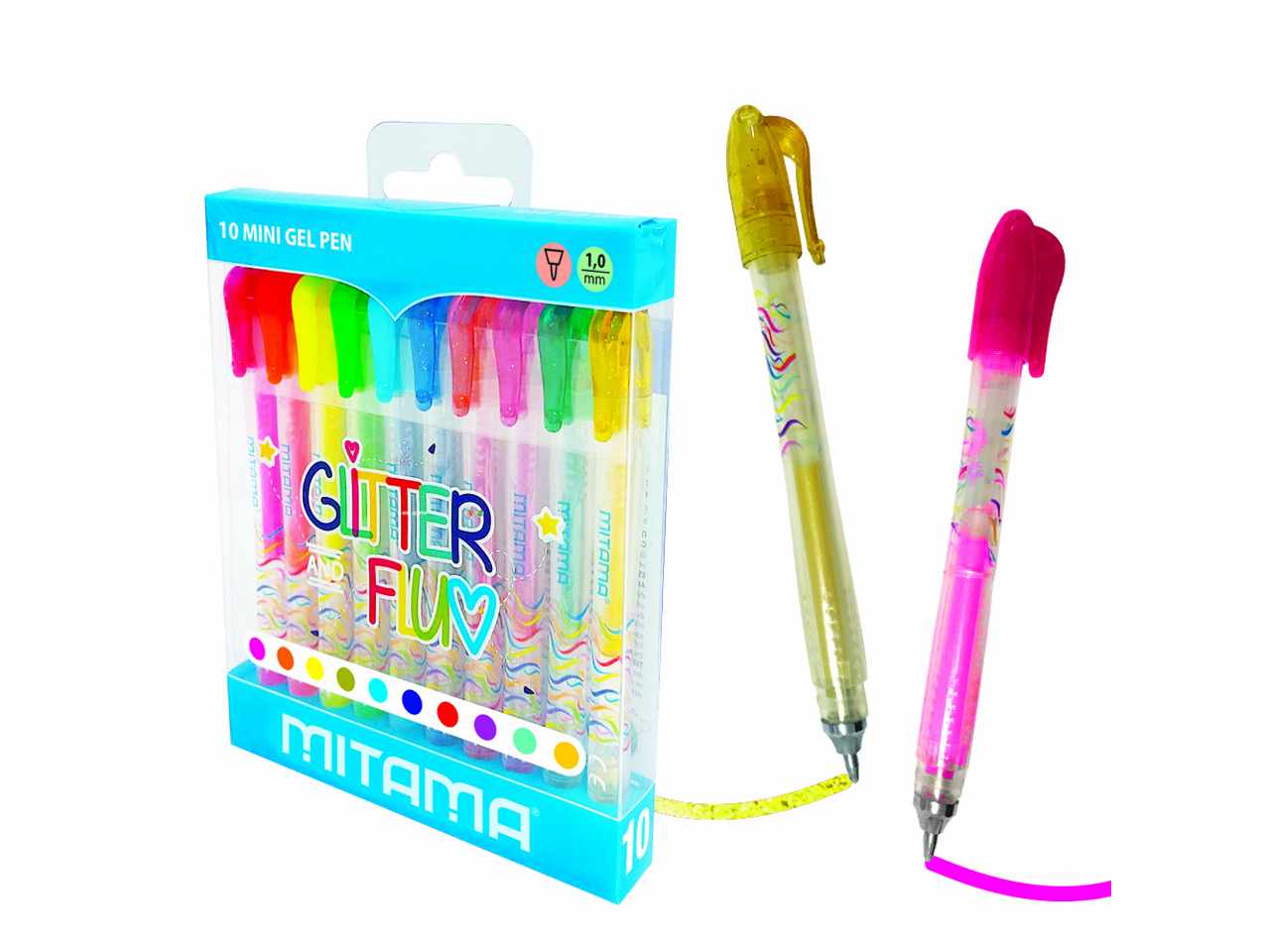 Penna gel mini 10 pezzi assortite