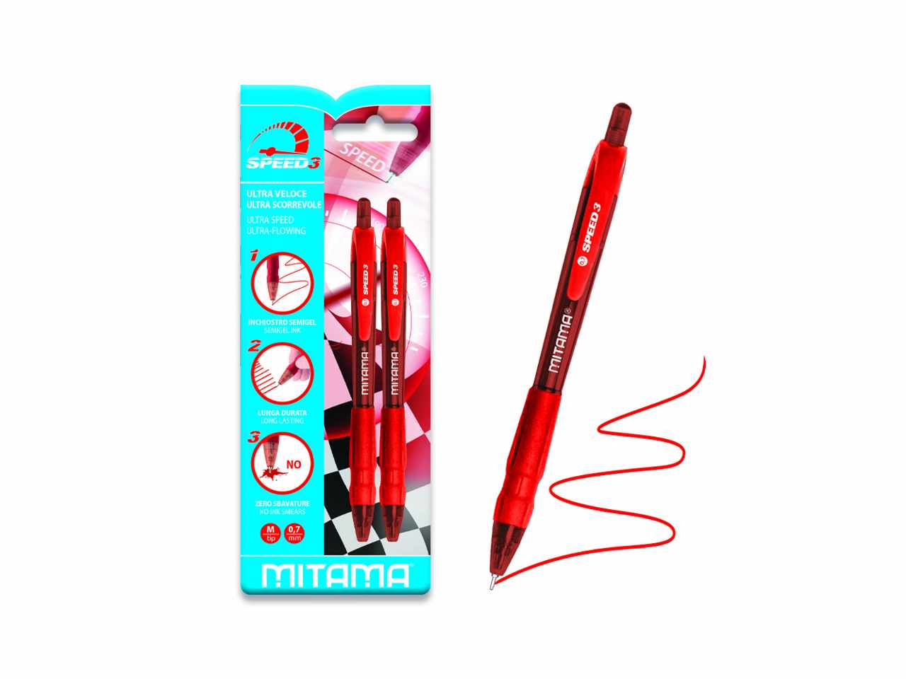 Penna scatto 0,7 2 pezzi rossa