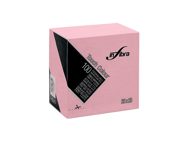 Tovagliolo touch 25x25 100 pezzi rosa i-0491