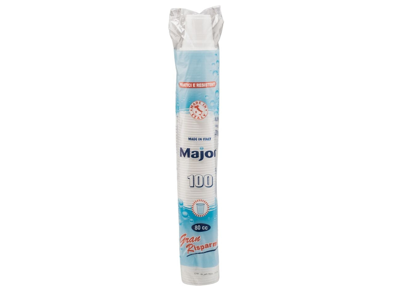 Bicchieri colore bianco capacita' 80cc la confezione comprende 100 bicchieri major