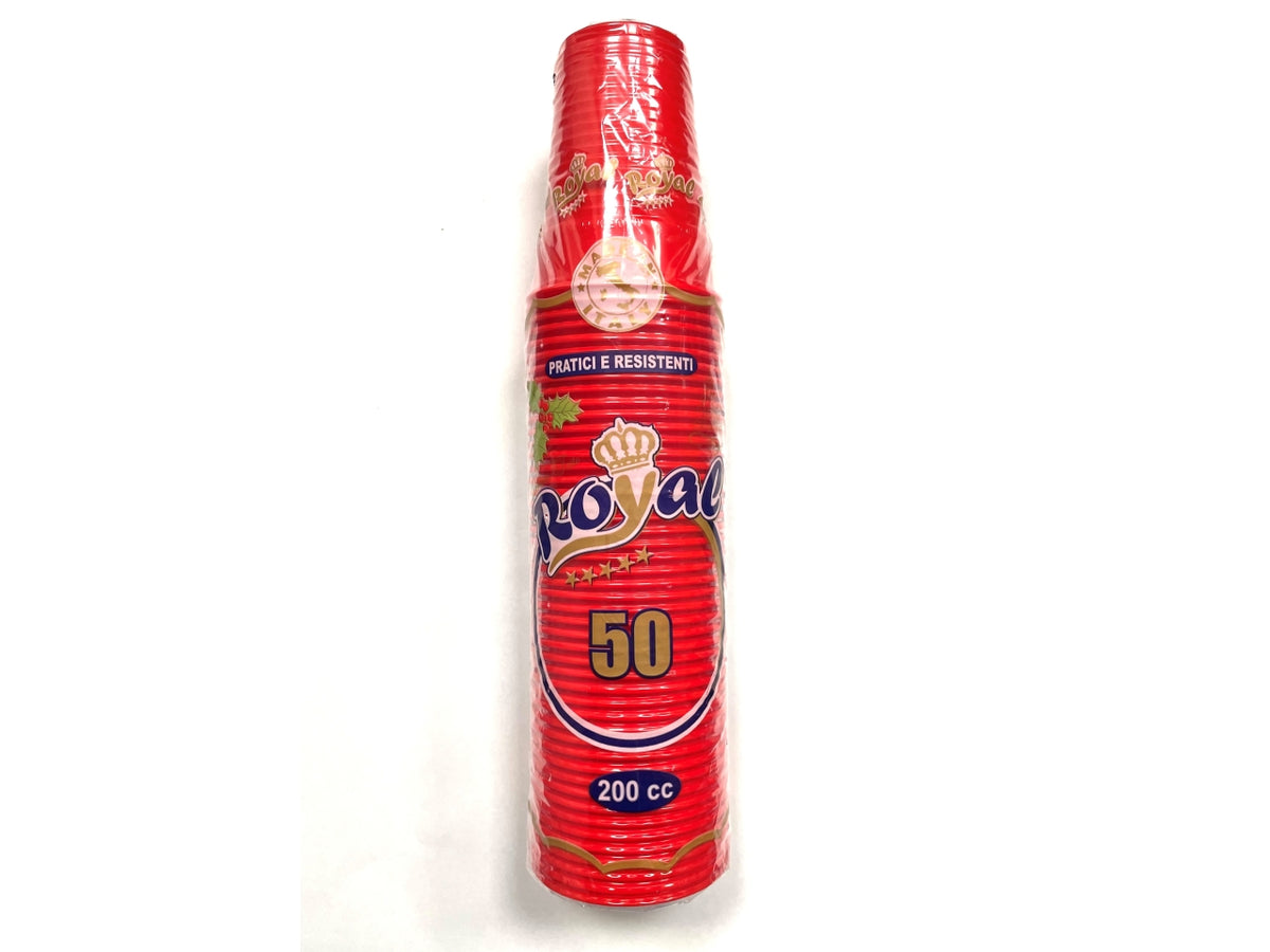 Bicchieri colore rosso capacita' 200cc la confezione comprende 50 bicchieri royal
