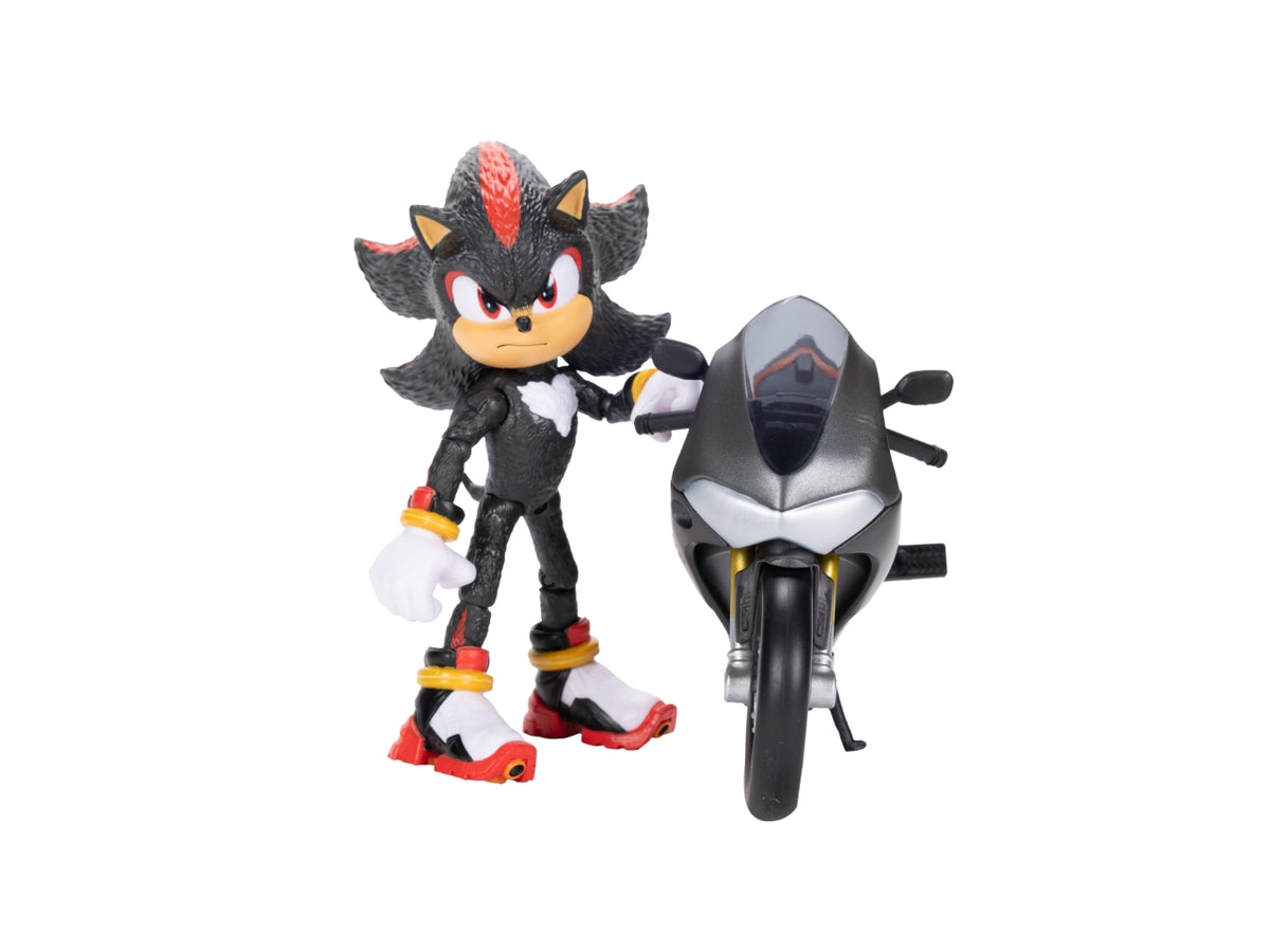 Veicolo con Personaggio Articolato Sonic 3 Movie 13 cm, Set con Sonic e Moto Veicolo per Fan e Collezionisti - EtÃ  Consigliata 4+