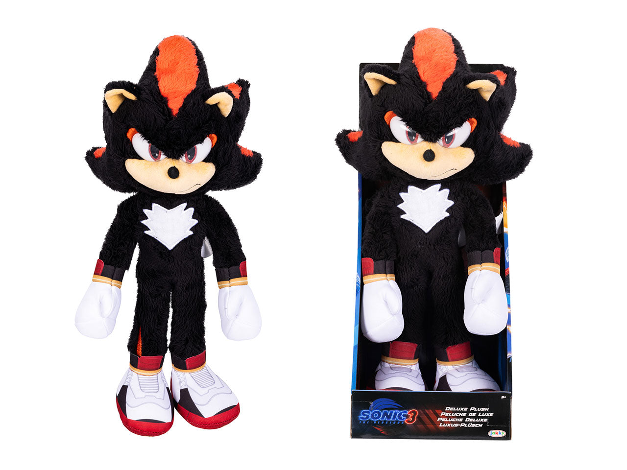 Peluche Deluxe Sonic 3 Movie 33 cm con Shadow, Il Nuovo Cattivo, Morbido Peluche per Fan e Collezionisti - EtÃ  Consigliata 4+ | Jakks Pacific