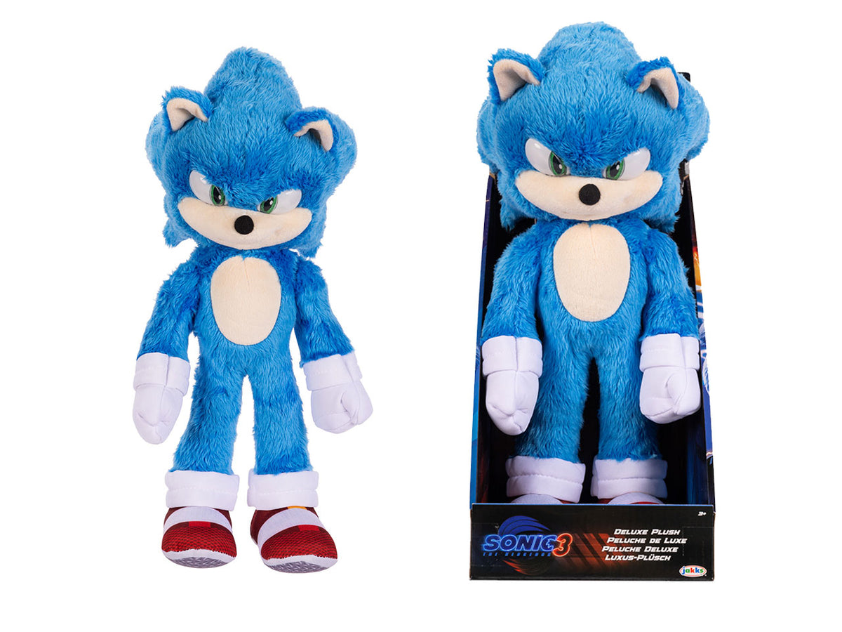 Peluche Deluxe Sonic 3 Movie 33 cm con Sonic, Morbido Peluche per Fan e Collezionisti - EtÃ  Consigliata 4+ | Jakks Pacific
