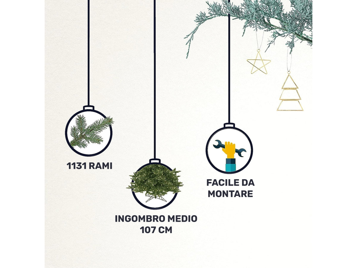 Albero Miami 180cm 1131 rami diametro 107cm pe+pvc montaggio ad ombrello