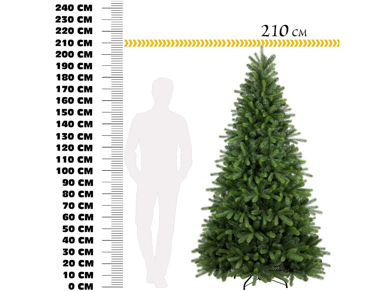 Albero miami 210cm 1687 rami diametro 122cm pe+pvc montaggio ad ombrello