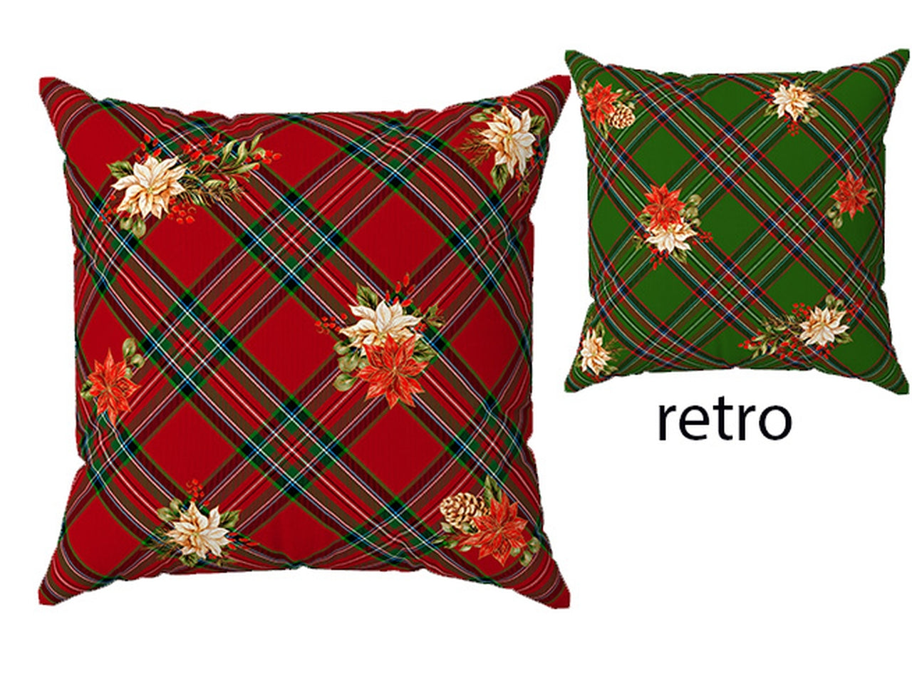 Cuscino per divano stampato natalizio rosso e verde doubleface in poliestere 50x50 cm â Cotton & Color