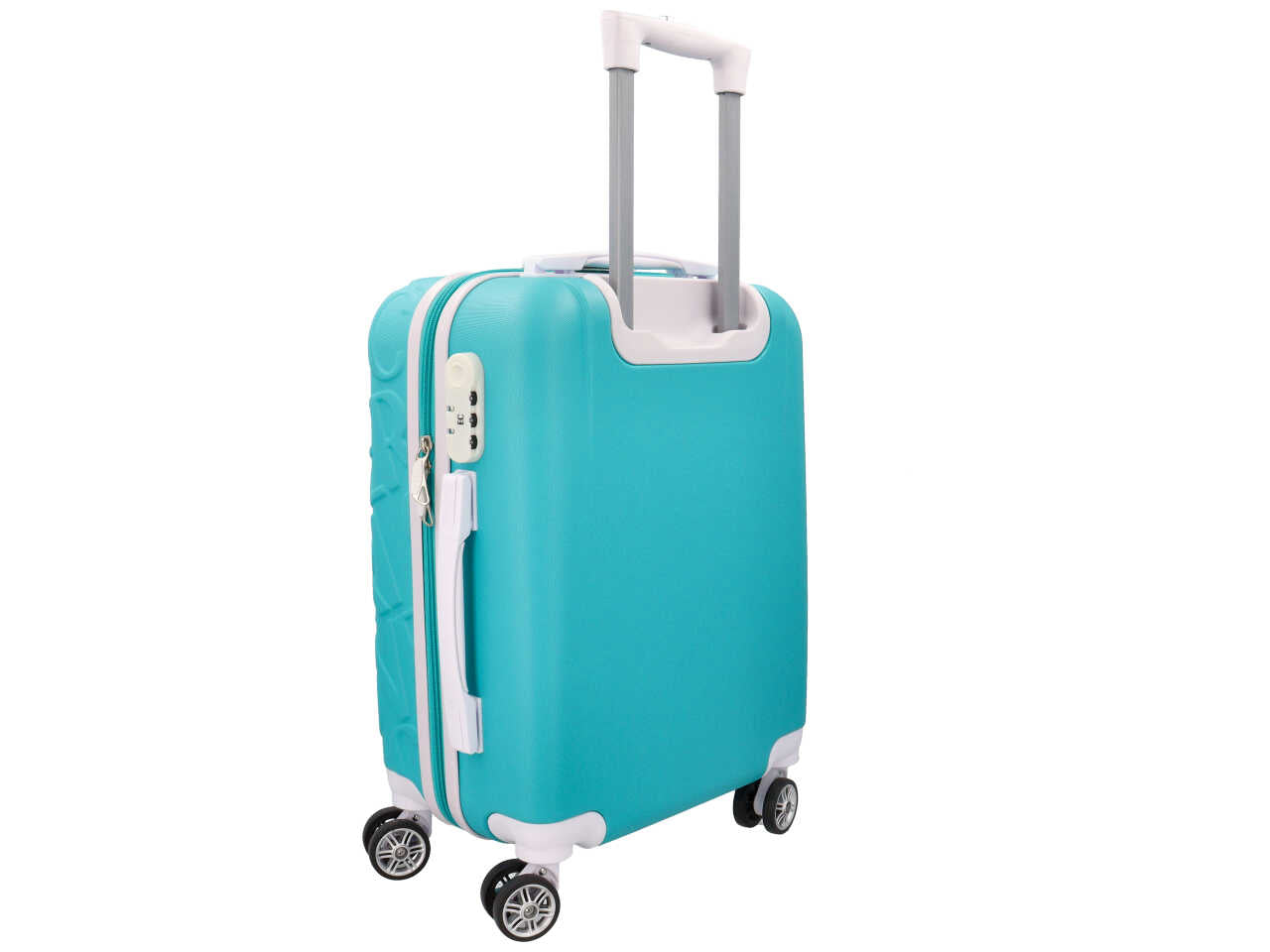 Set trolley turchese e nero 4 ruote, set da 3 pezzi, 45x35x75 cm, 40x29x65 cm, 35x24x56 cm - Enrico Coveri