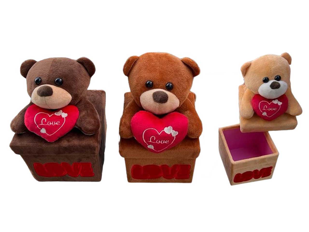 Cofanetto con orsetto peluche 25cm