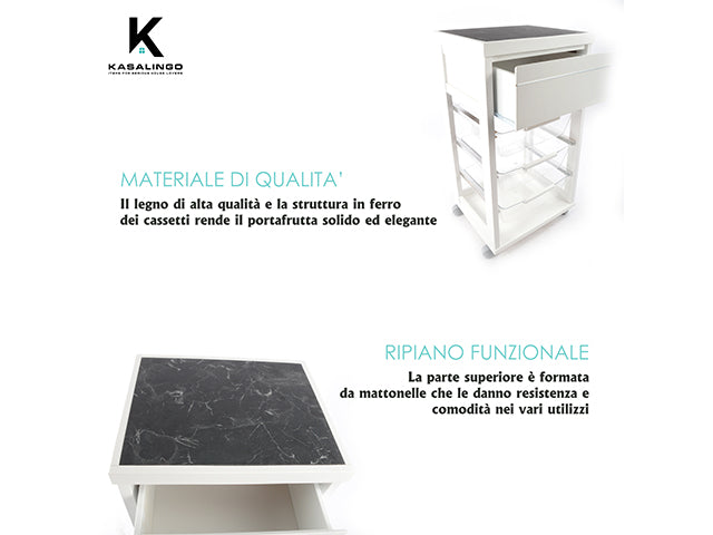 Carrello prestige bianco mas334