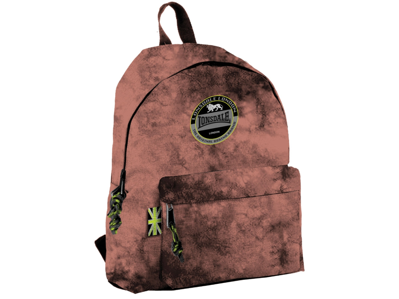 Zaino americano Lonsdale rusty in poliestere marrone 32x13x42 cm$