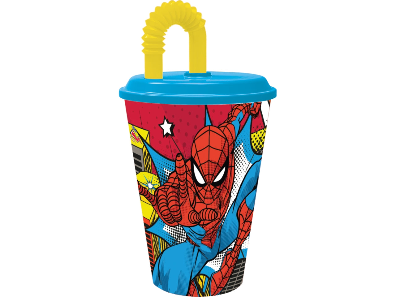 Spiderman bicchiere con cannuccia 430ml