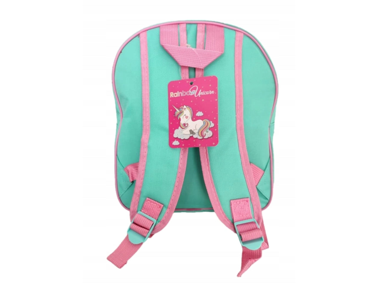 Zaino asilo unicorno 3D bambina basic rosa e verde con accessori 30x26x10 cm - Real Trade Italia